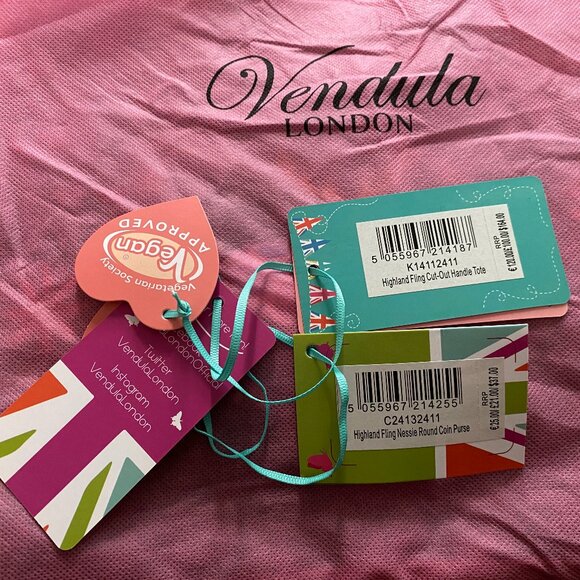 NWT Vendula London Highland Fling Cut-Out Handle Tote - Picture 2 of 2